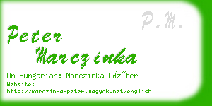 peter marczinka business card